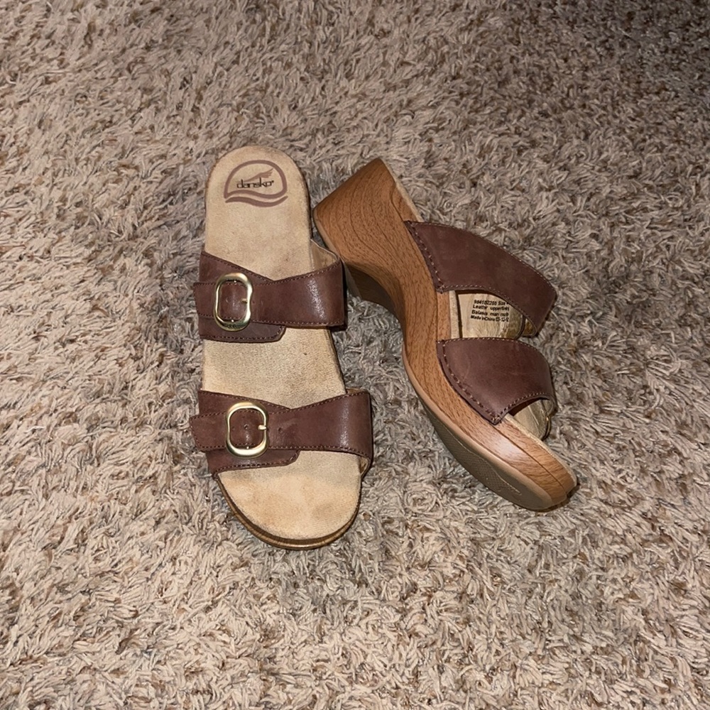 Dansko Sophie Teak Vintage Pull Up Clogs